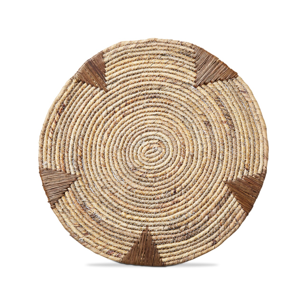 Water Hyacinth Placemat - Brown Multi, Wipe Clean, 15" x 15", Perfect for Christmas and Everyday Dining